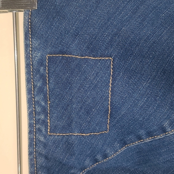 Levi's Engineered asymmetrical diagonal cut denim a-line knee length jeans skirt - Picture 7 of 12